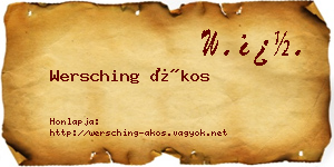 Wersching Ákos névjegykártya